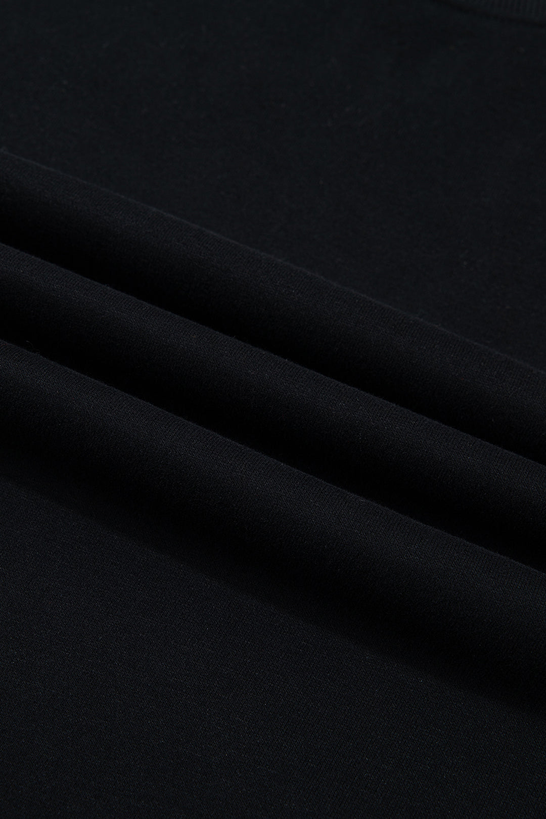 Black Solid Color Oversized Mock Neck Sweatshirt