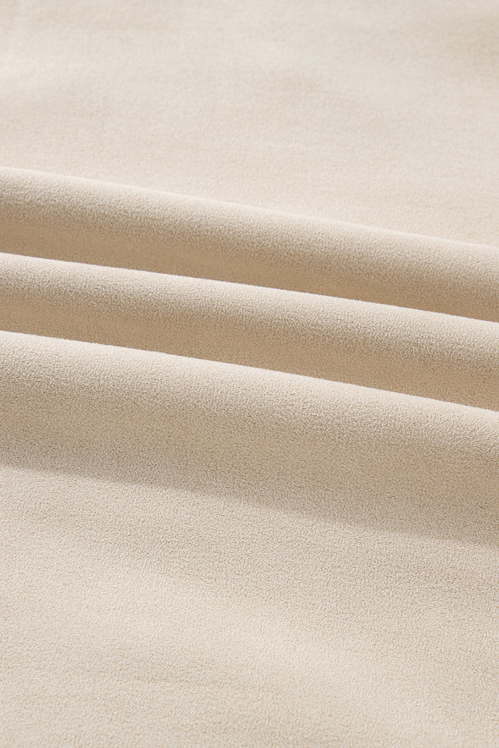Parchment Suede Sherpa Lined Western Loose Jacket