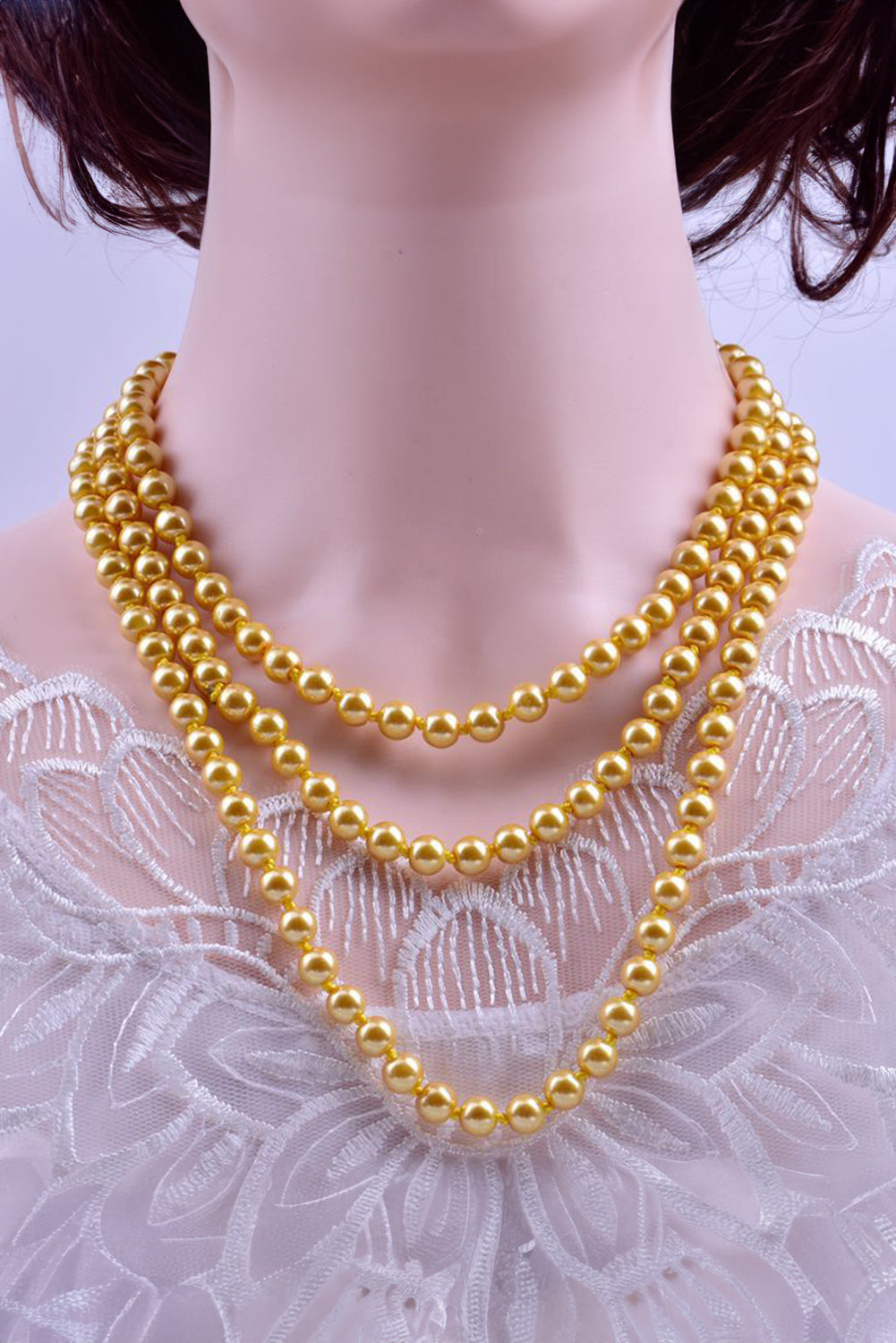 Faux Pearl Beaded Layered Necklace