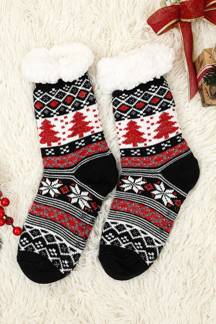 Thermosocken mit Weihnachtsbaummuster