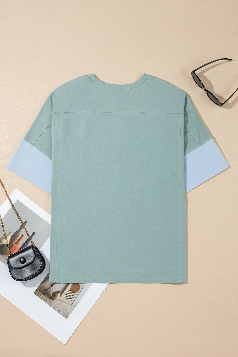 Frayed Denim Star Patched Oversize T Shirt