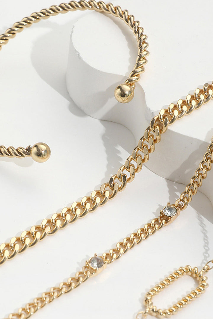 Bracelets à chaîne réglables torsadés avec décor en strass