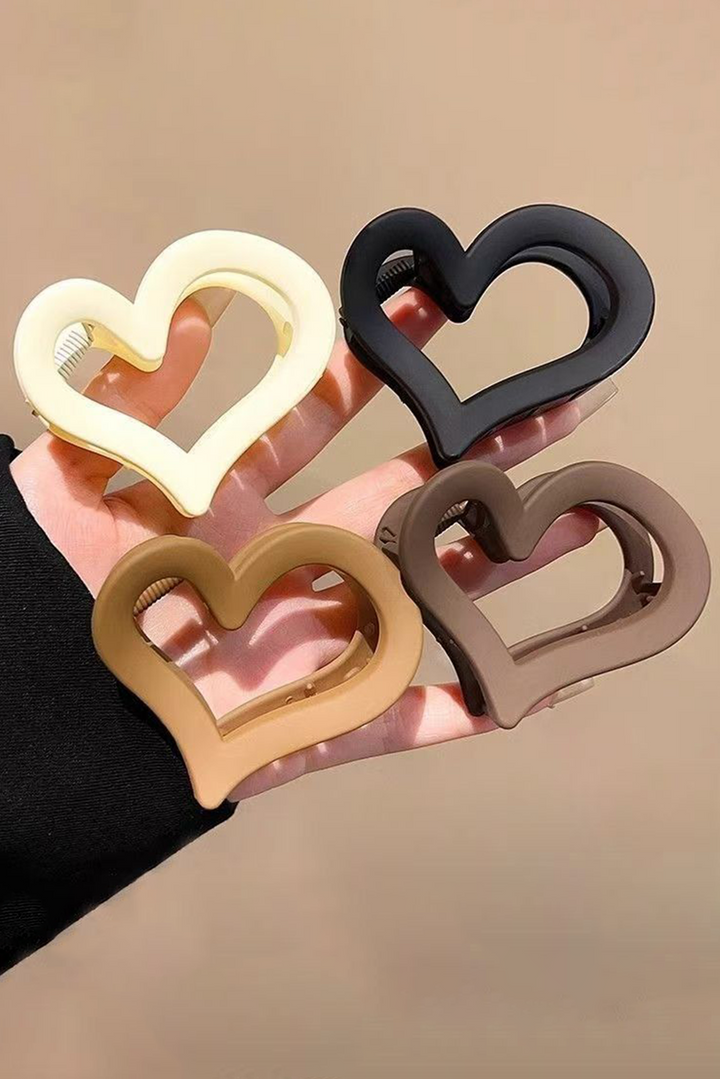 Cutout Heart Shape Frosted Small Hair Clip