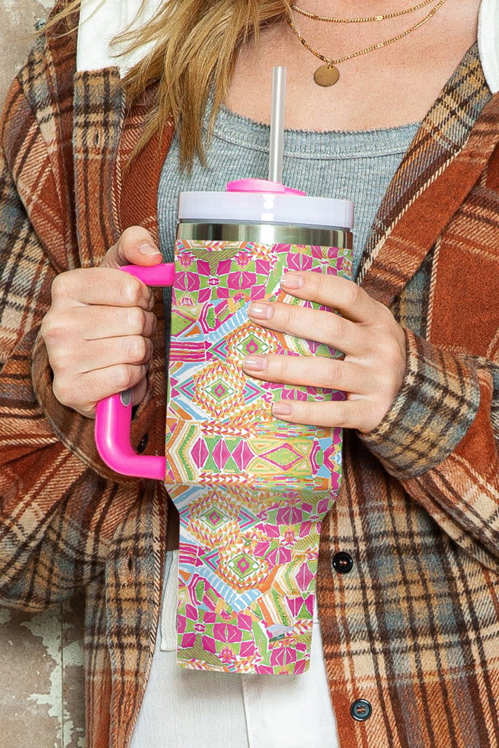 Geometric Print Stainless Steel Large Vacuum Cup 40oz