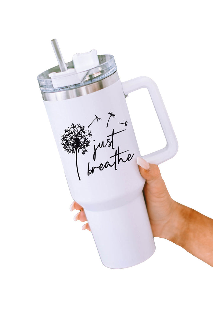 Tasse isotherme en acier inoxydable Just Breathe Dandelion avec couvercle 40 oz