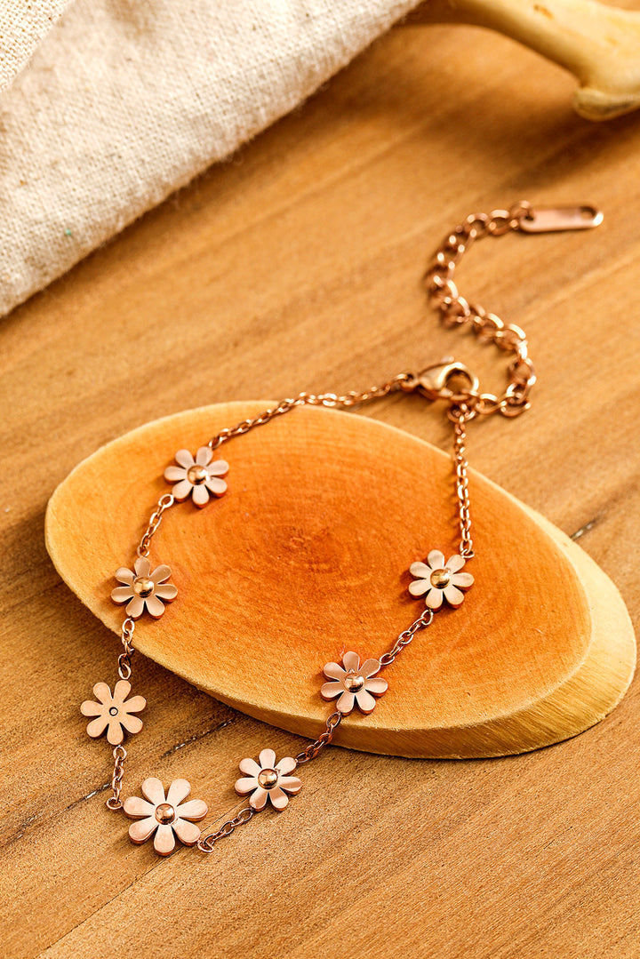 Daisy Plated Alloy Adjustable Bracelet