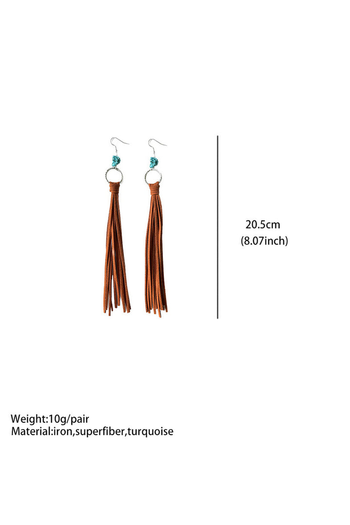 Boucles d'oreilles à pampilles et anneau en turquoise occidentale