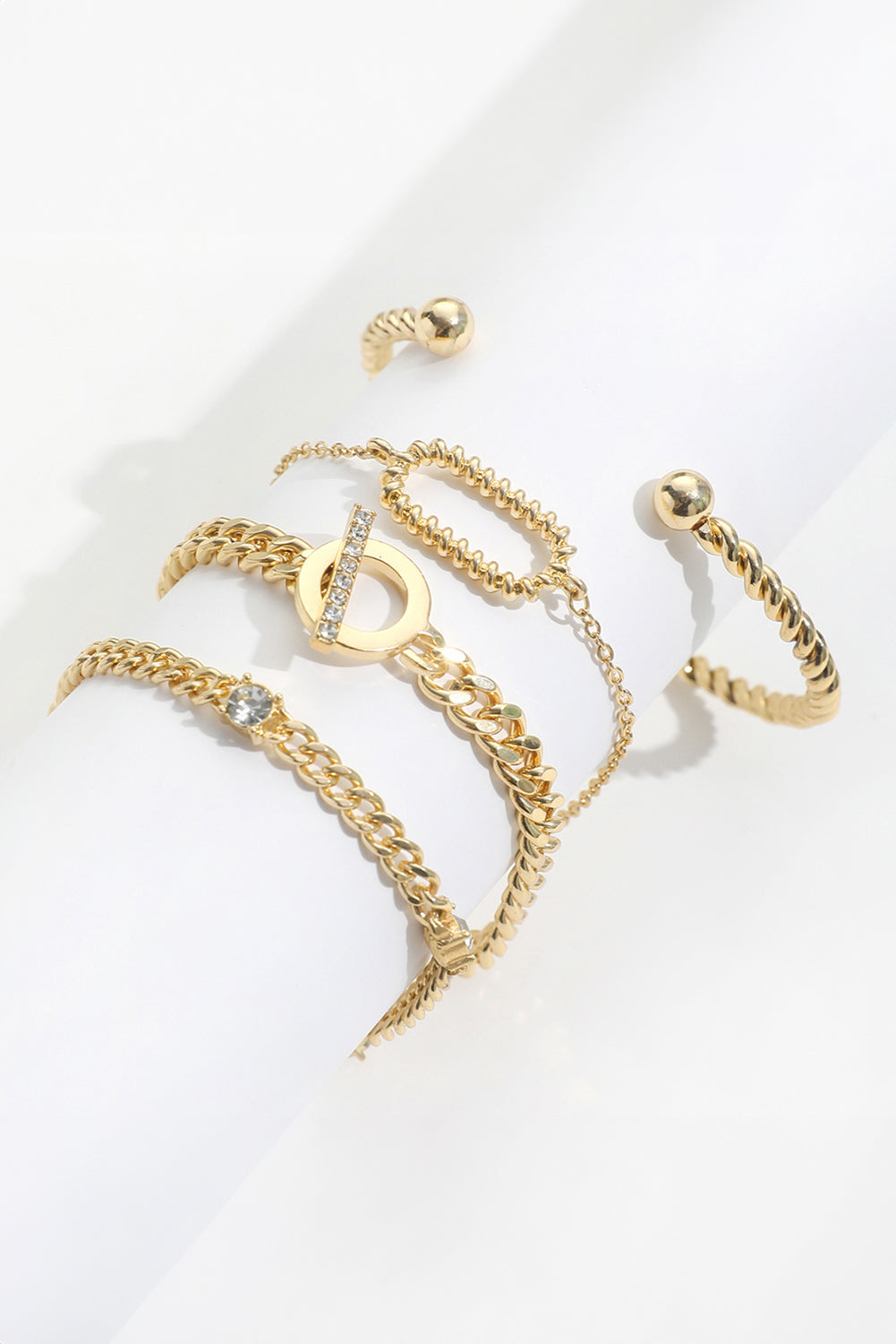Bracelets à chaîne réglables torsadés avec décor en strass