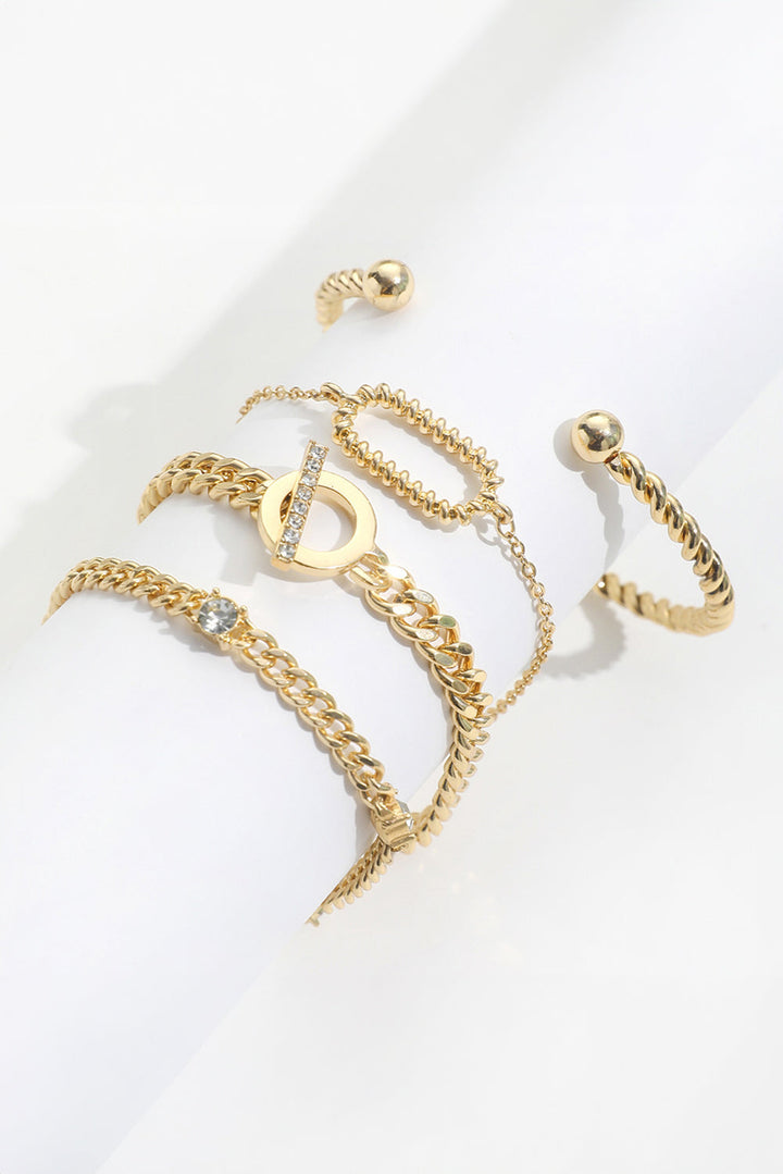 Bracelets à chaîne réglables torsadés avec décor en strass