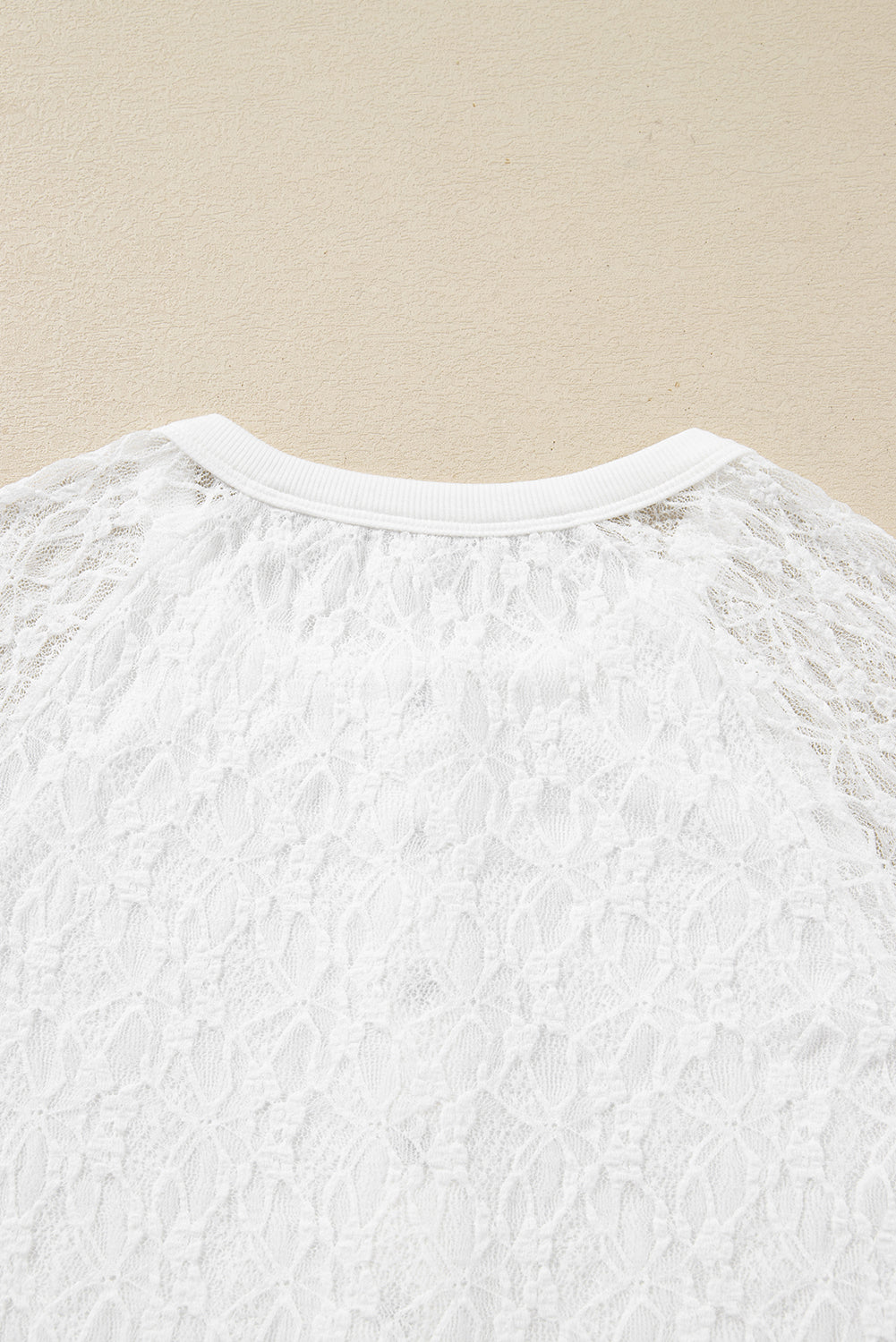 Sheer Lace Long Sleeve Slim Henley Top