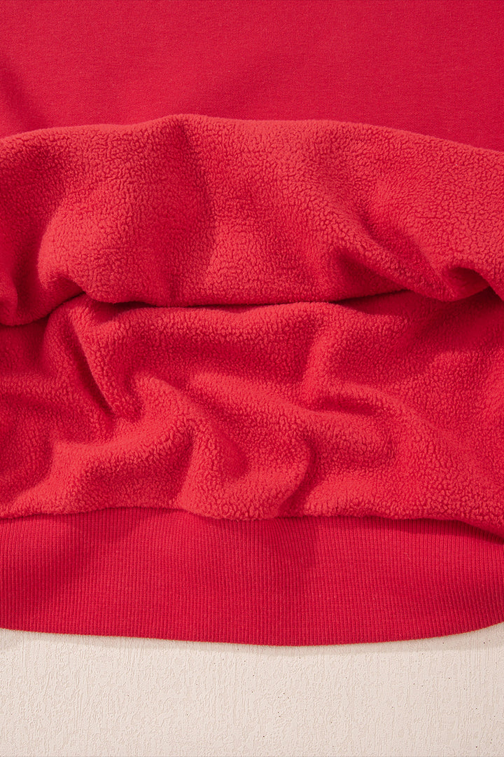 Oversize Drop Shoulder Reversible Mock Neck Sweatshirt