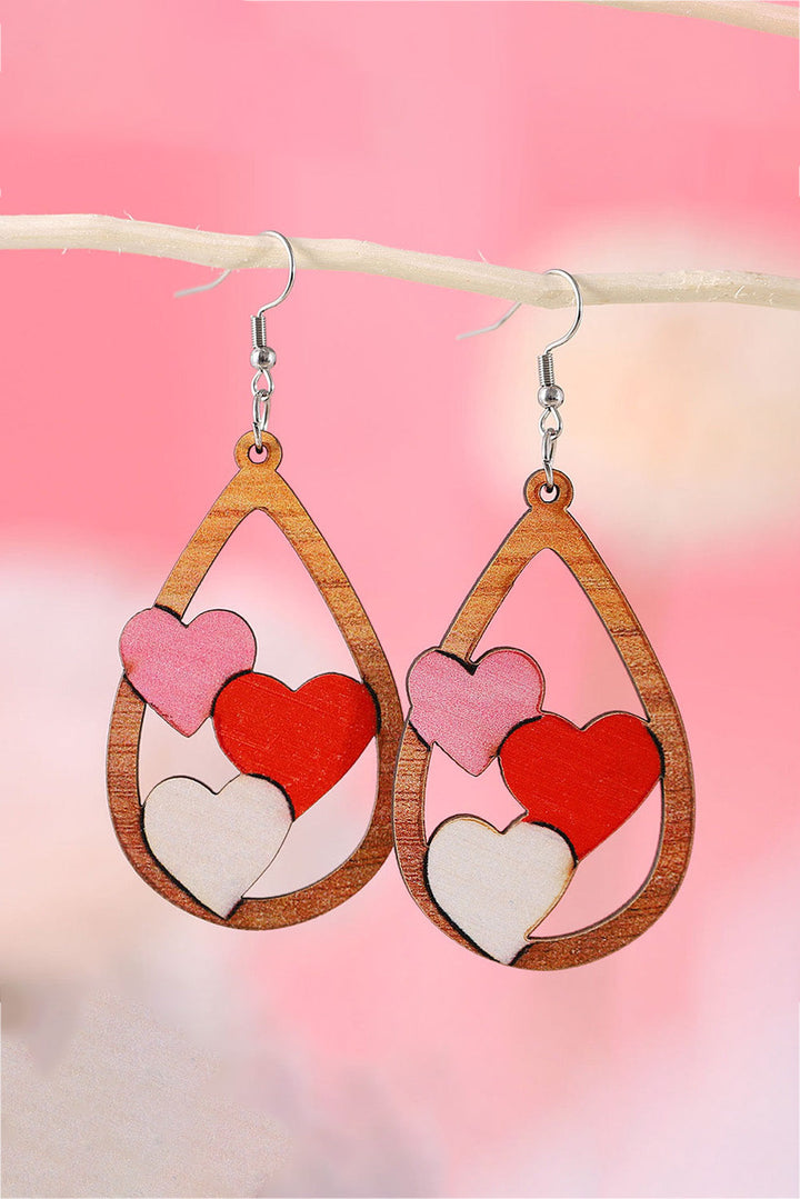 Boucles d'oreilles goutte d'eau à 3 cœurs pour la Saint-Valentin