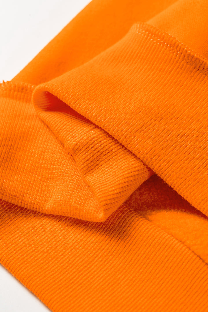 Carrot Oversize Drop Shoulder Reversible Mock Neck Sweatshirt