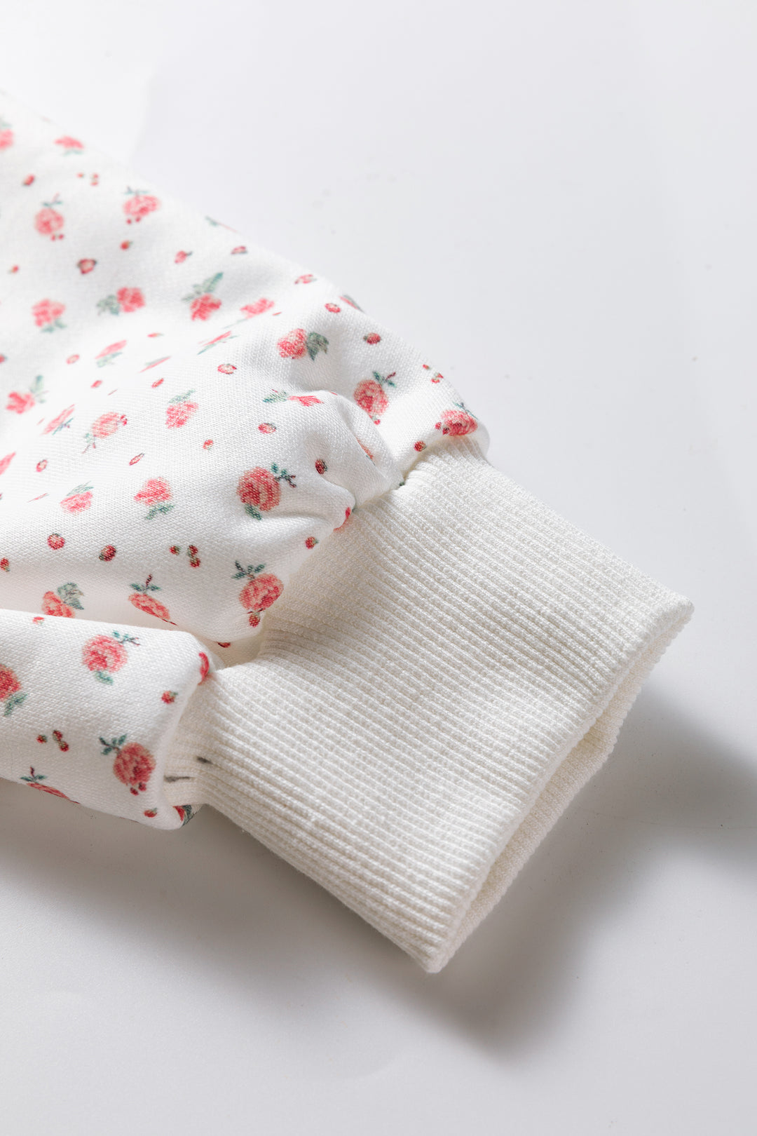 Pink Floral Print Kangaroo Pocket Hoodie Sheath Sweatpants Set