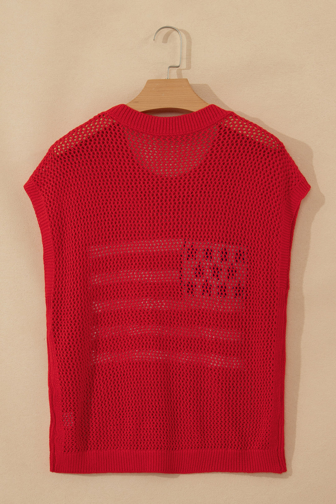 Fiery Red Flag Graphic Short Sleeve Sweater Top
