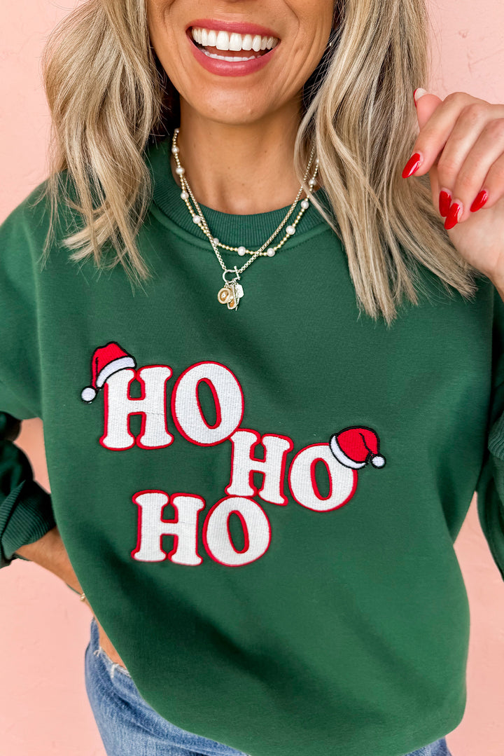 Embroidered Letter Graphic Christmas Fashion Sweatshirt