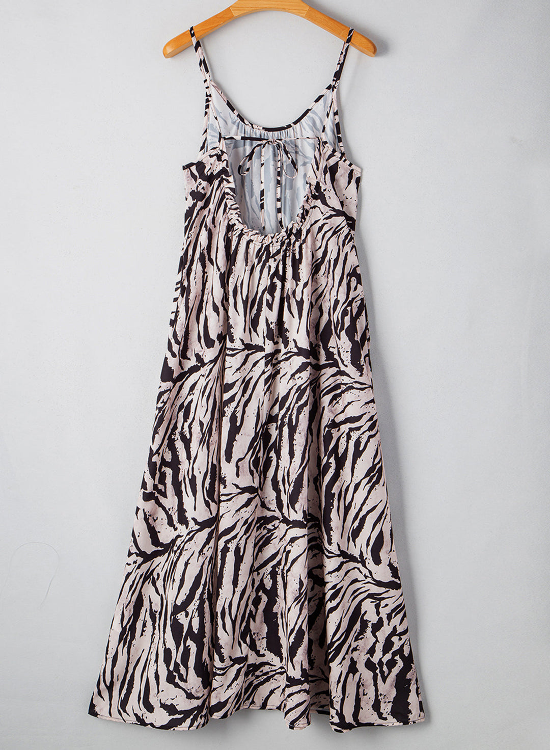 Abstract Print Open Back Boho Loose Maxi Sundress
