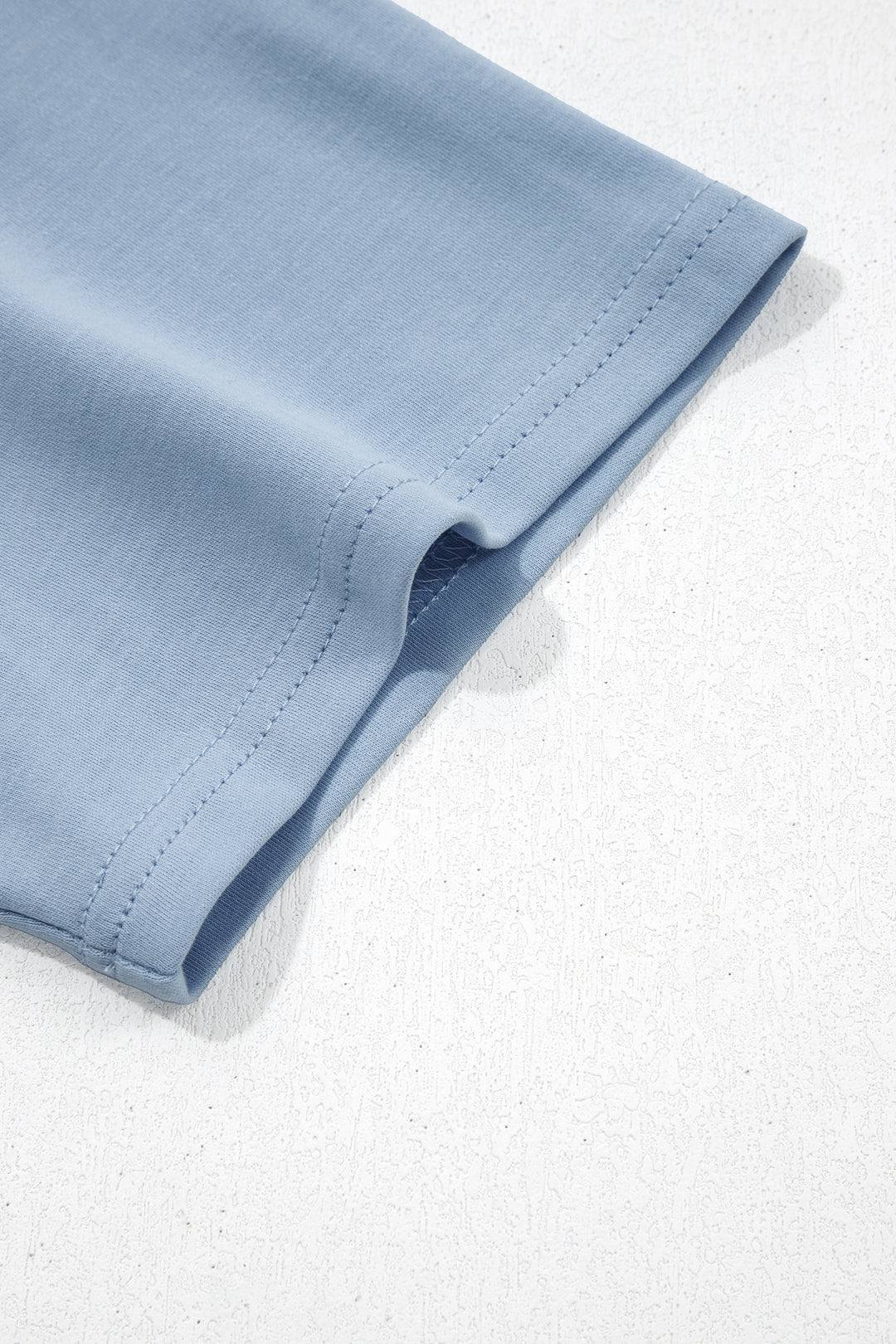 Beau Blue Solid Color High Neck Oversize Tee