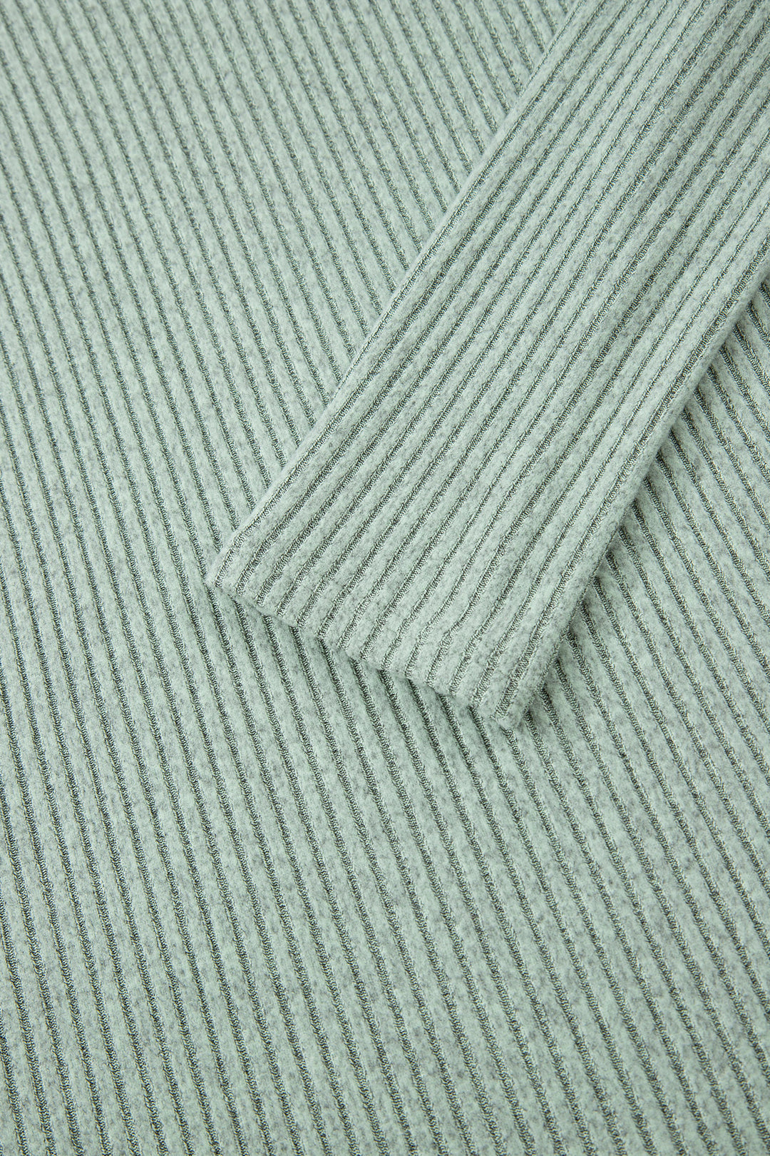 Grass Green Ribbed Notched Neck Knit Long Sleeve Leggings Two Pieces Lounge Set