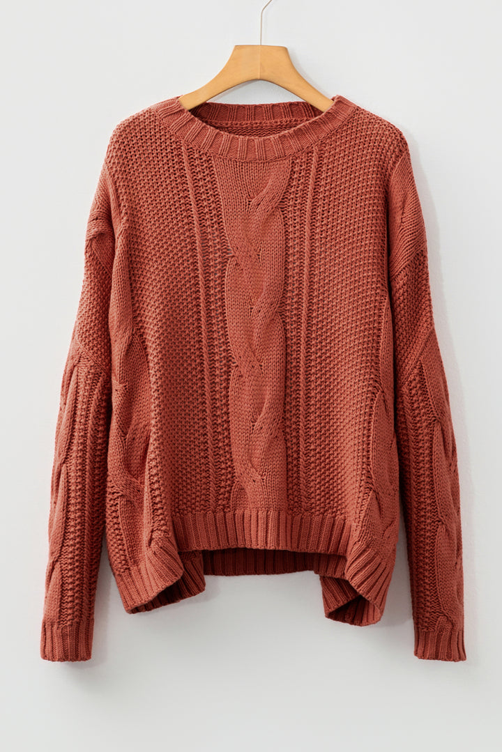 Chunky Fit Slouchy Textured Knit Sweater