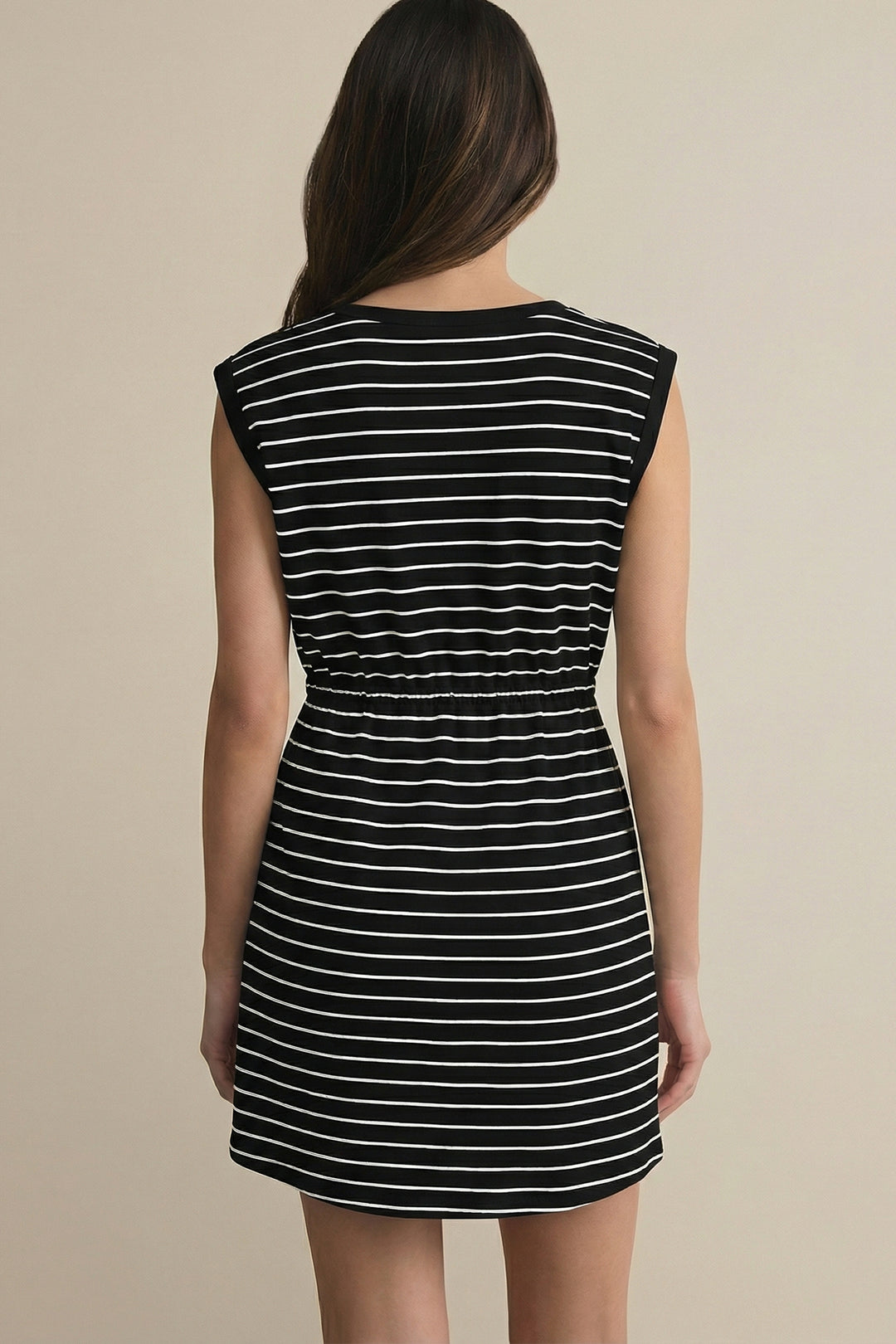 Drawstring Tunic Tank Mini Dress with Pockets