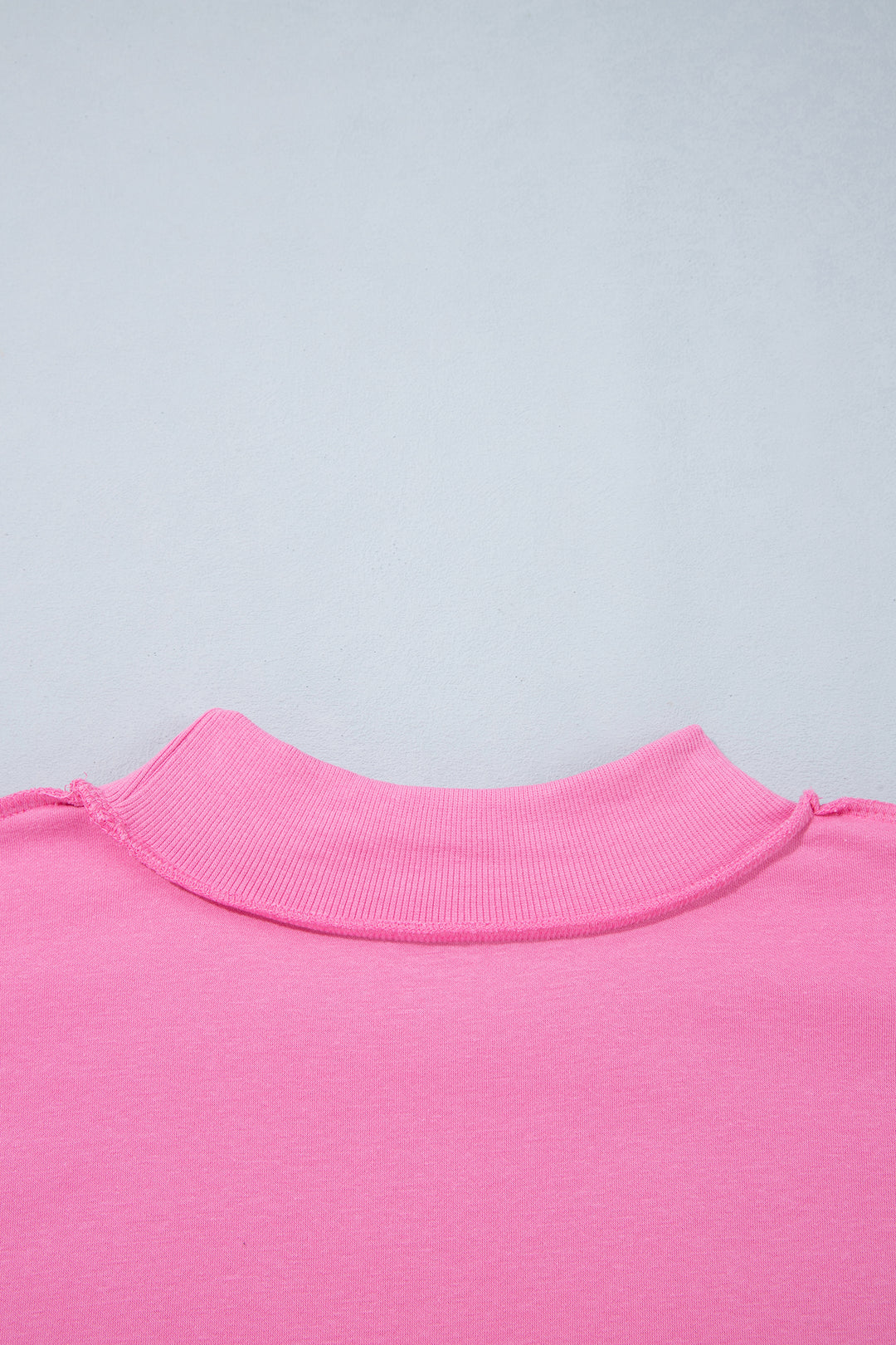 Bright Pink Exposed Seam Detail Reversible Double Wear Plus Size Sweatshirt