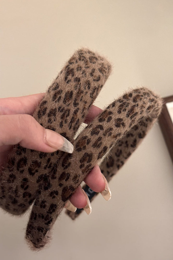 Fuzzy Leopard Print Headband