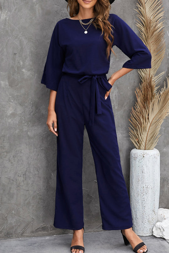 Eulalie | Women’s Waist-Tie Wide-Leg Jumpsuit