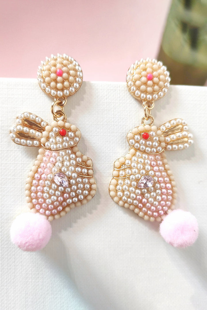 Boucles d'oreilles en perles de lapin de Pâques