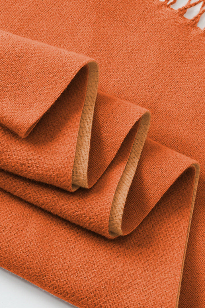 Écharpe à pompons bicolore en cachemire