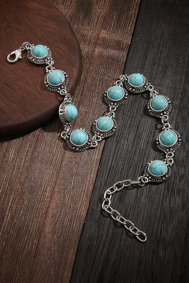 Bracelet de cheville en turquoise naturelle de Bohême