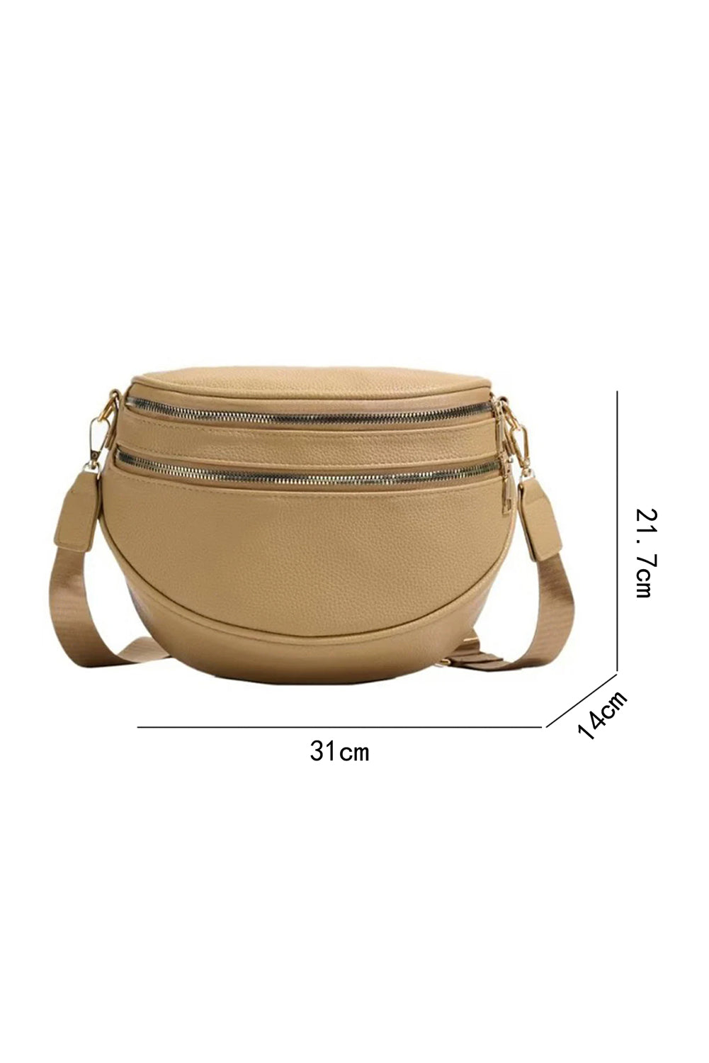 Double Zip Faux Leather Crossbody Bag
