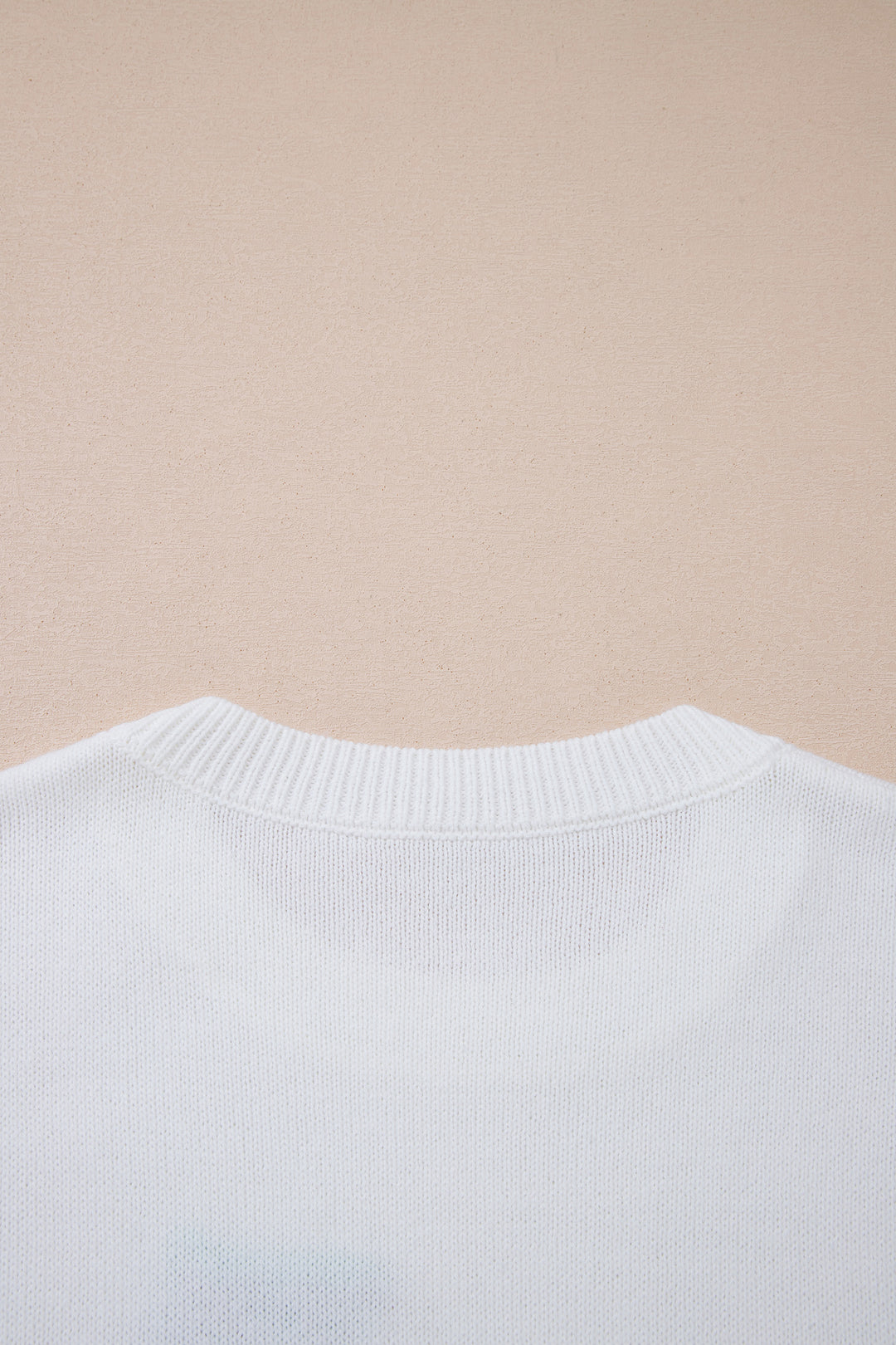 White Wild Mallard Drop Shoulder Round Neck Long Sleeve Pullover Sweater