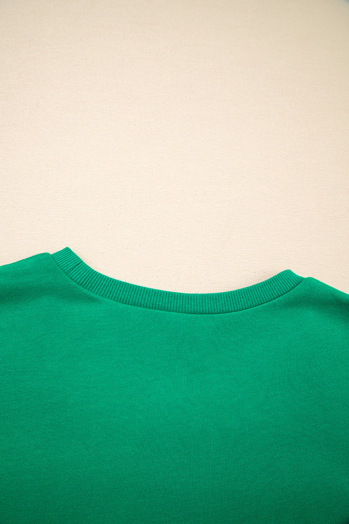 Sea Green HOLLY JOLLY Towel Embroidered Christmas Holiday Sweatshirt