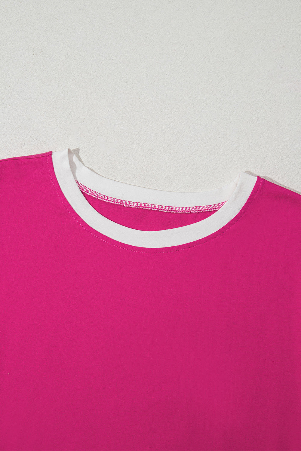 Color Block Patchwork Side Slits Loose Fit T Shirt