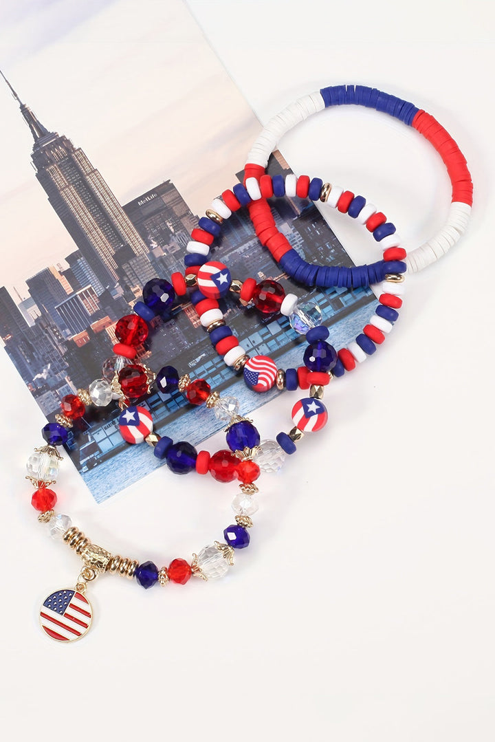 Bracelet multicouche en perles pour le Jour du Drapeau