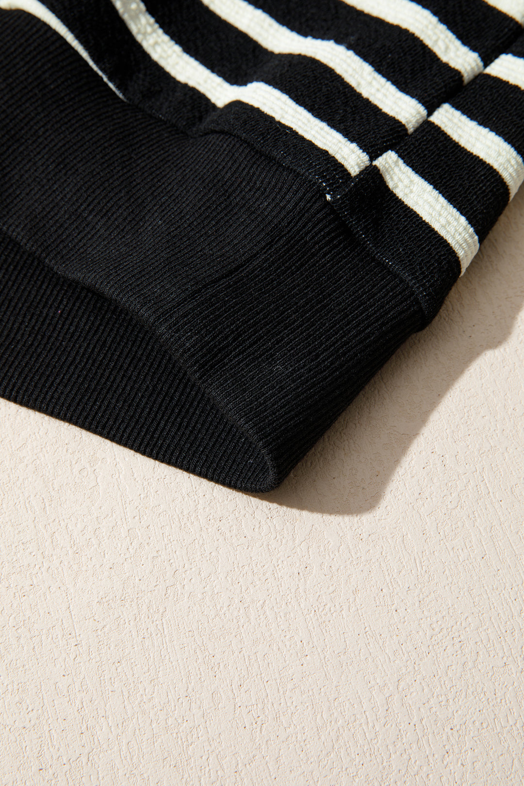 Black Stripe Contrast MERRY Letter Christmas Print Drop Shoulder Sweatshirt