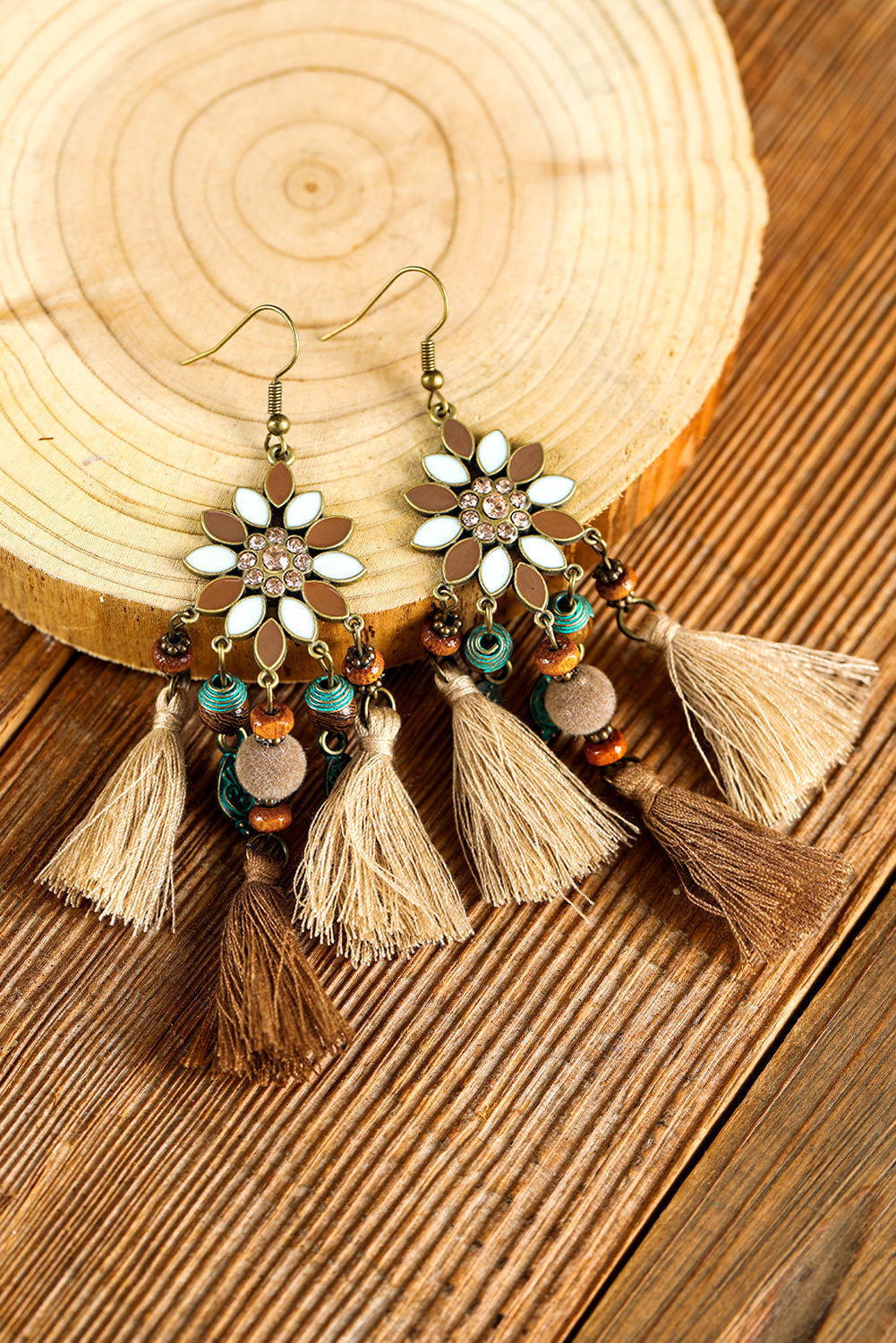 Boucles d'oreilles pendantes à pampilles occidentales