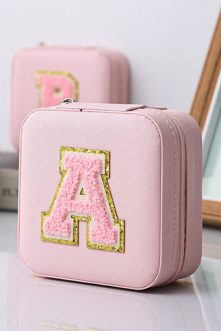 Chenille A Graphic Jewelry Case with Mirror