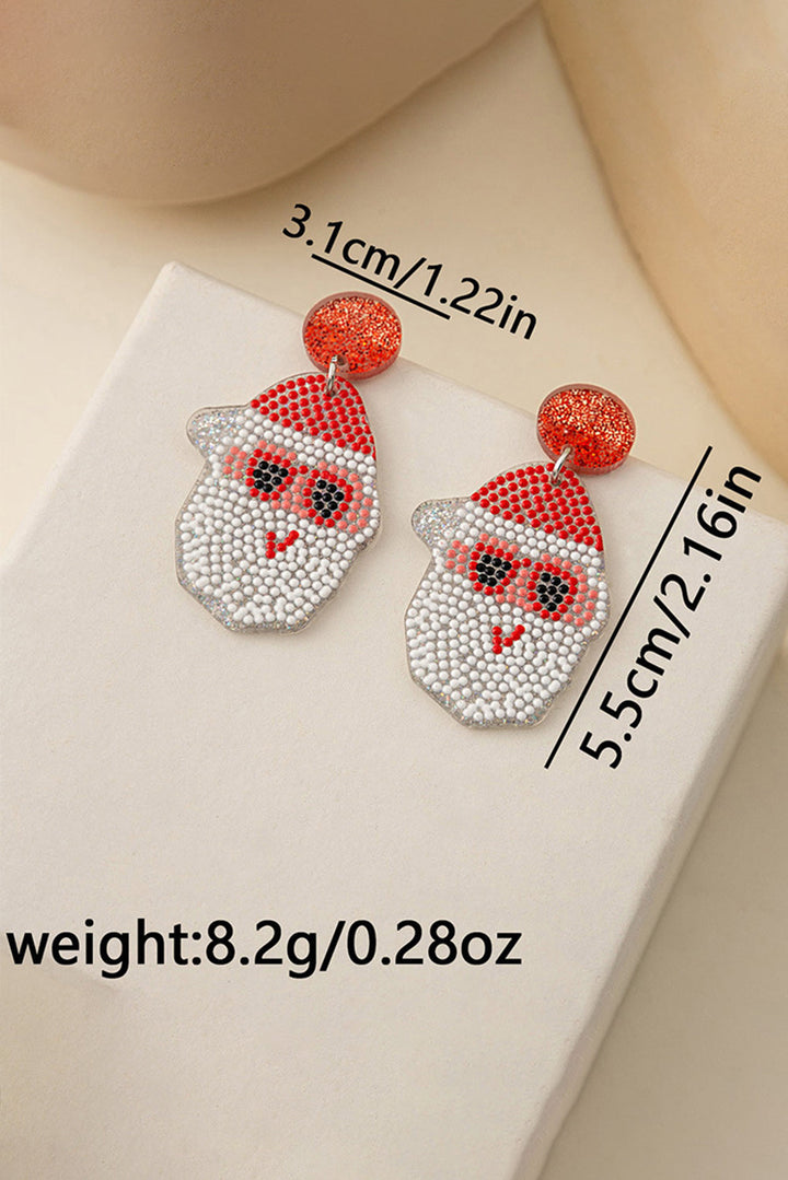 Boucles d'oreilles Père Noël en acrylique