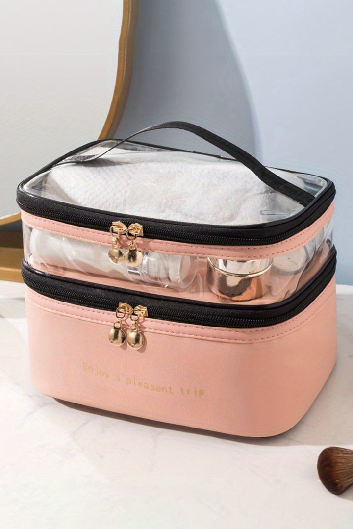 Waterproof PVC Double-layer Cosmetic Bag