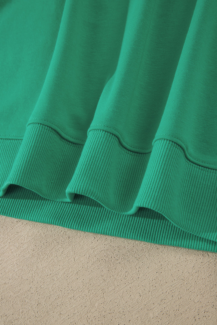 Sea Green Solid Color Loose Tee Drawstring Shorts 2pcs Outfit