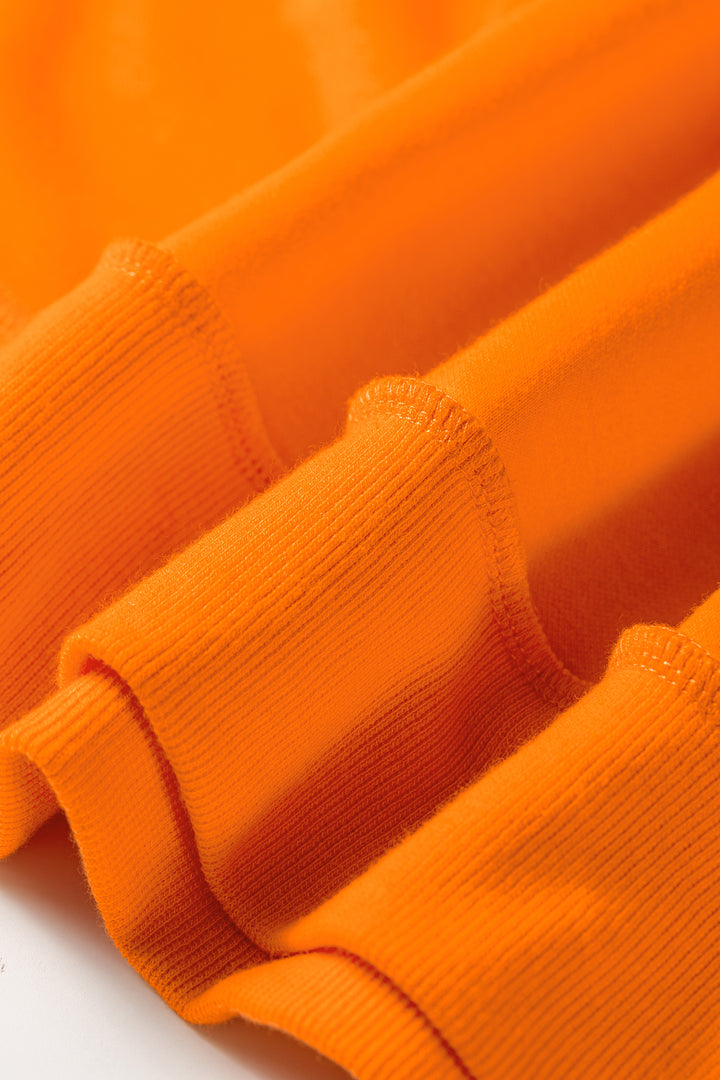 Carrot Oversize Drop Shoulder Reversible Mock Neck Sweatshirt