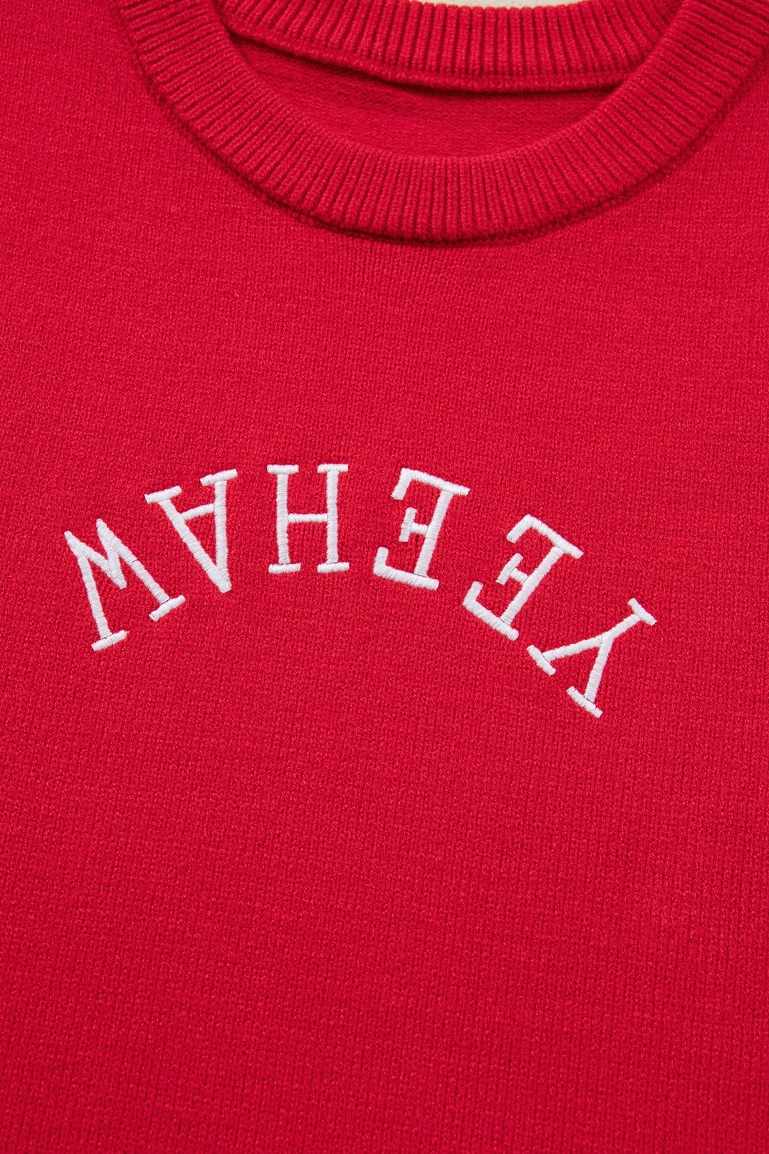 YEEHAW Embroidered Letter Loose Short Sleeve Sweater