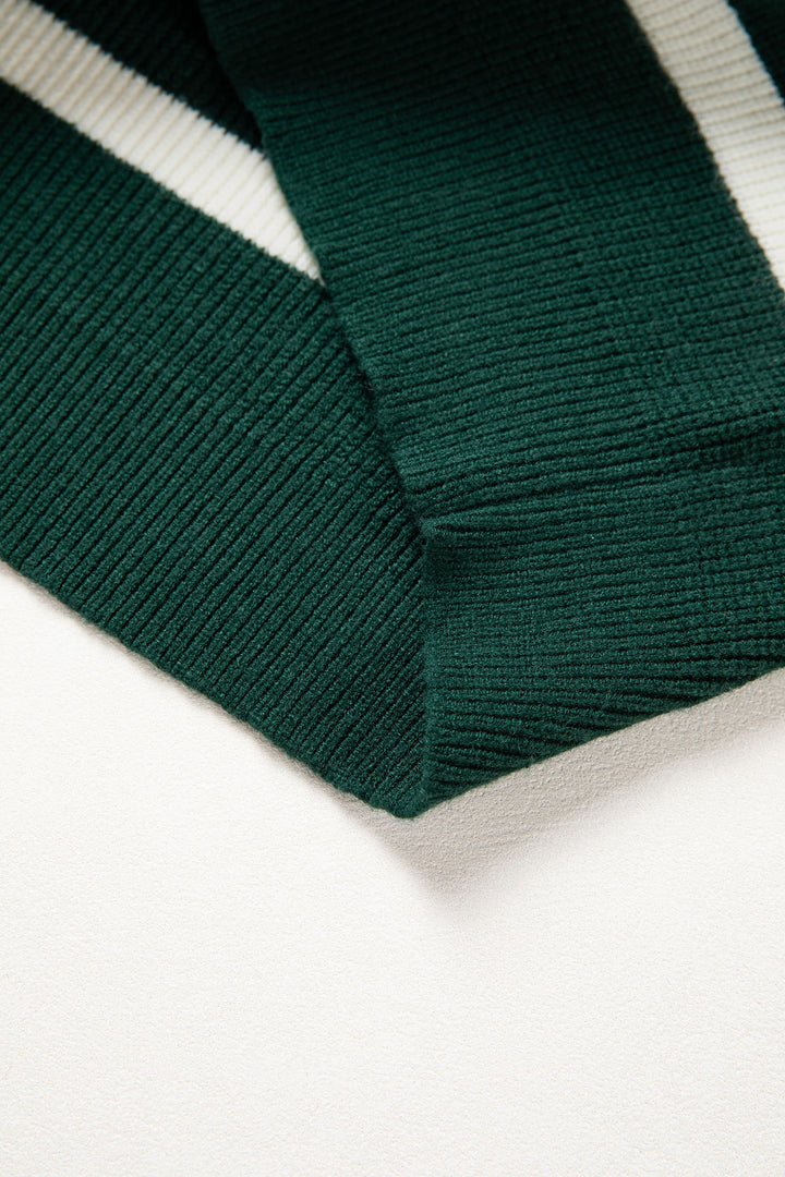 Ribbed Half Zip Collared Sweater Vest