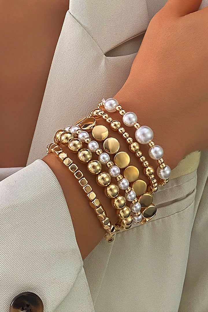 Bracelets élastiques multicouches en perles minimalistes