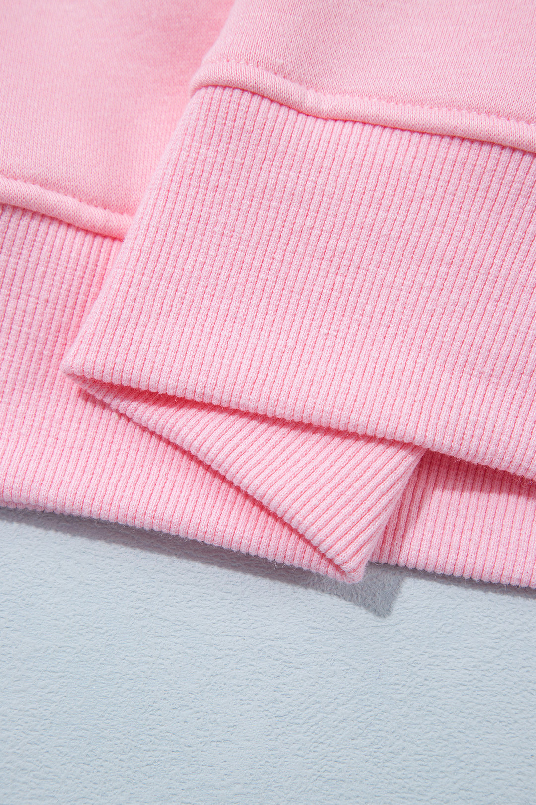 Pink Plaid Sleeve Colorblock Loose Tunic Sweatshirt