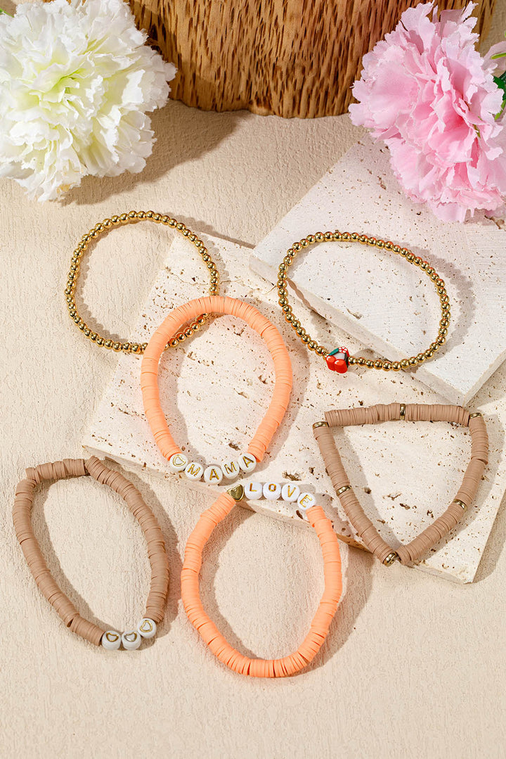 Mama Love Heart Beaded Multi Layer Bracelet