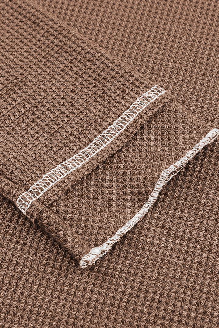 Textured Round Neck Long Sleeve Top
