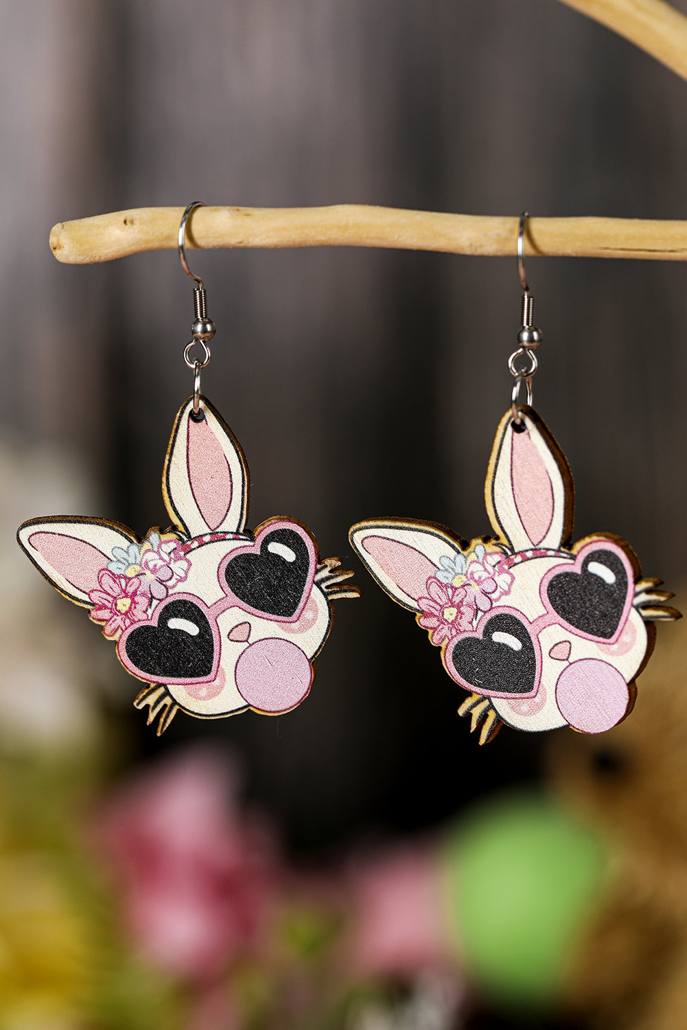 Boucles d'oreilles pendantes en forme de lapin de Pâques